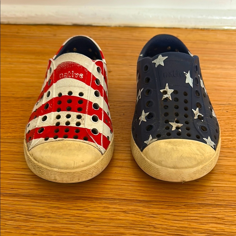 Native Kids' American Flag Jefferson shoes, size 6 toddler